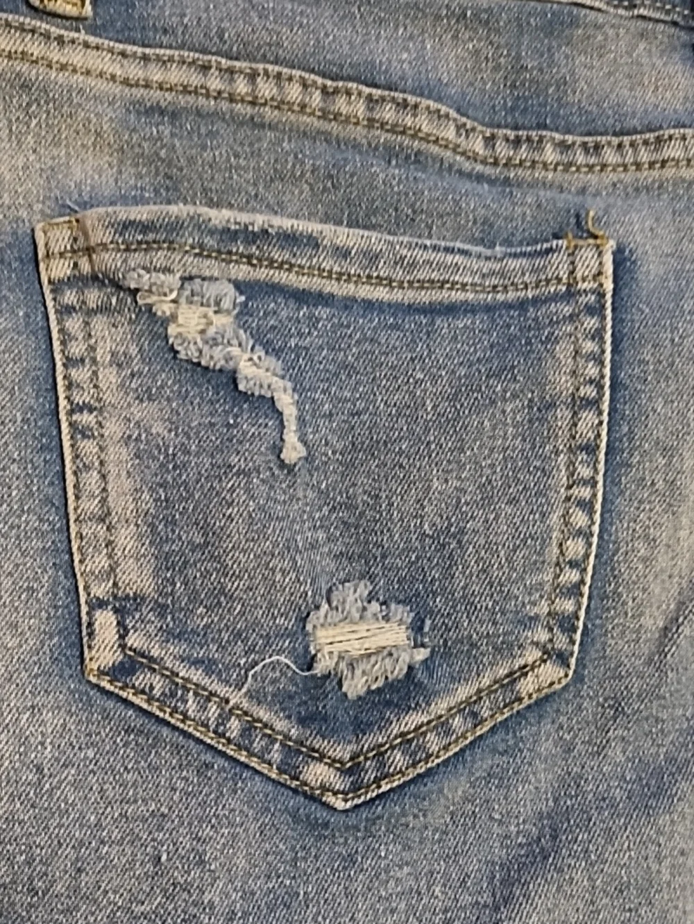 Blue Distressed Denim Women's Shorts (S) - Picture 10 of 16